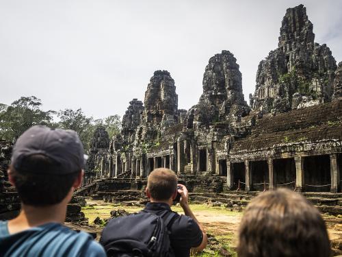 BYU students view Cambodian ruins