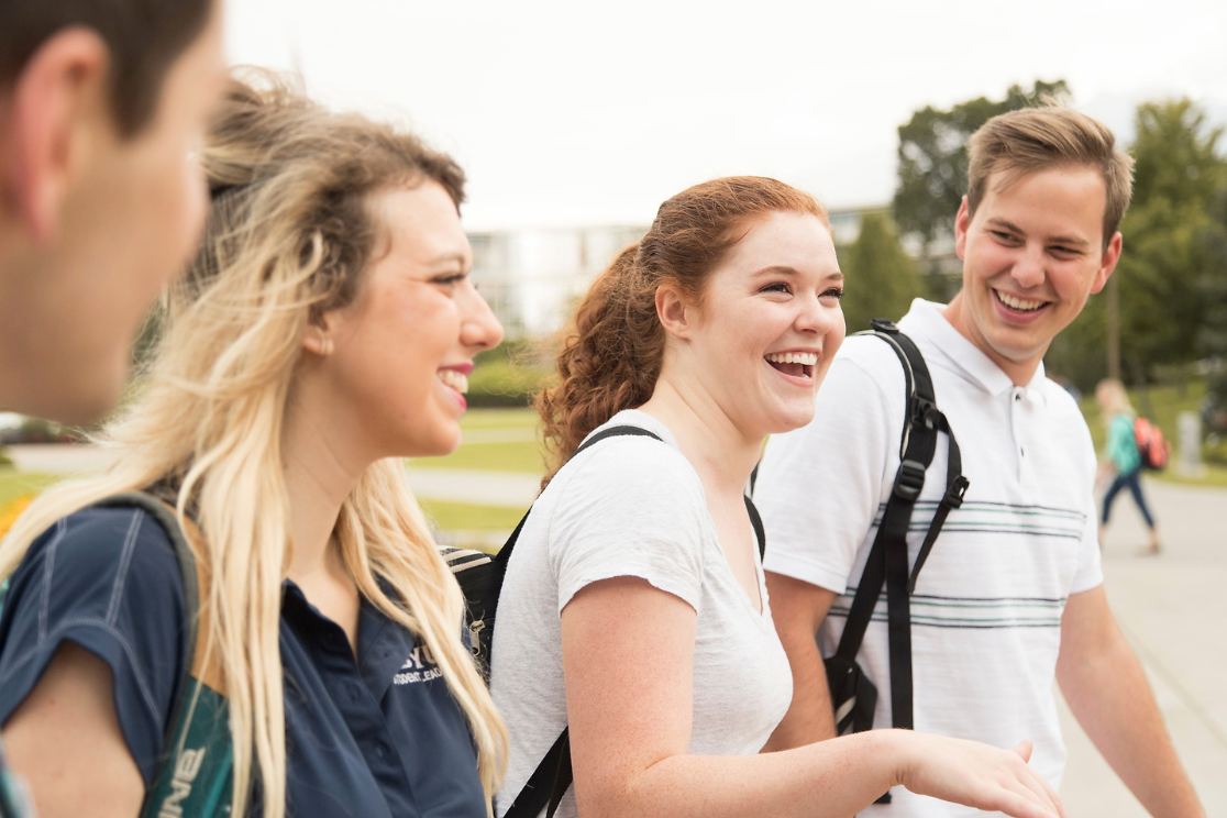 group of students walking together